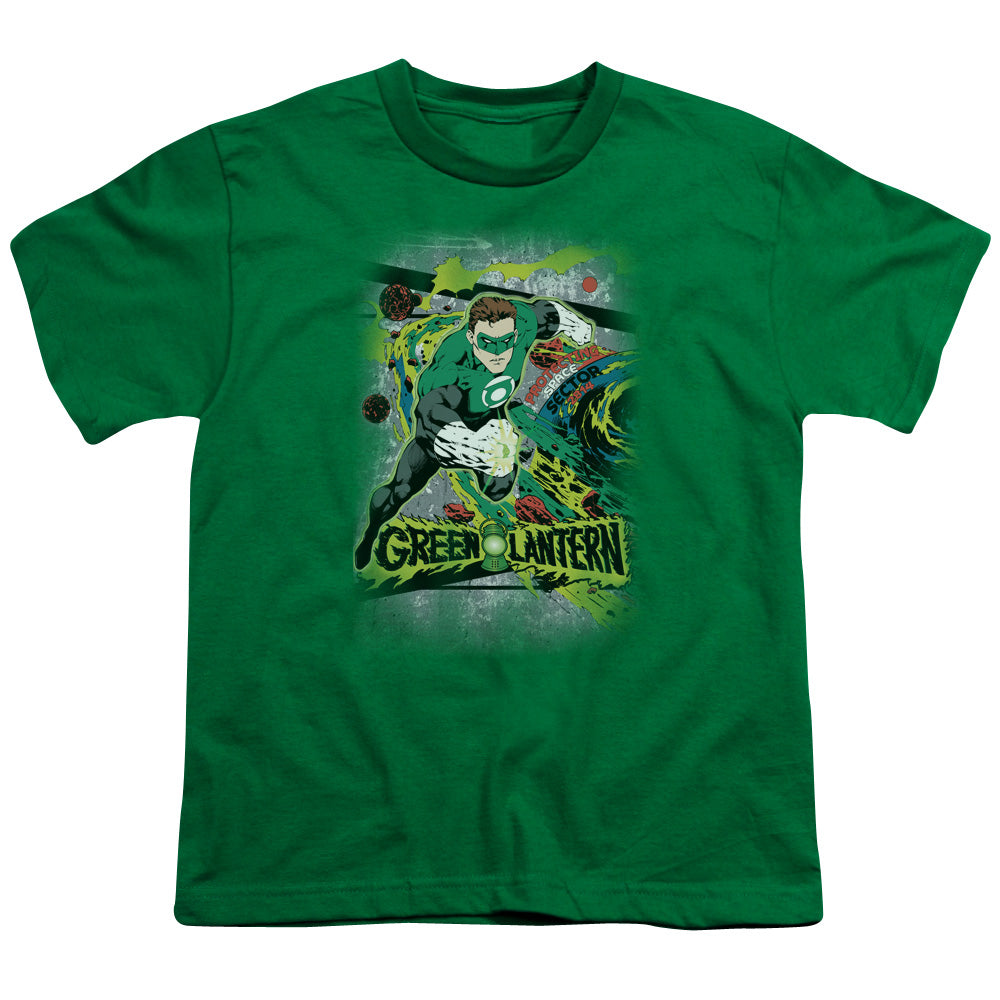 DC Comics Space Sector 2814 Kids Youth T Shirt Kelly Green