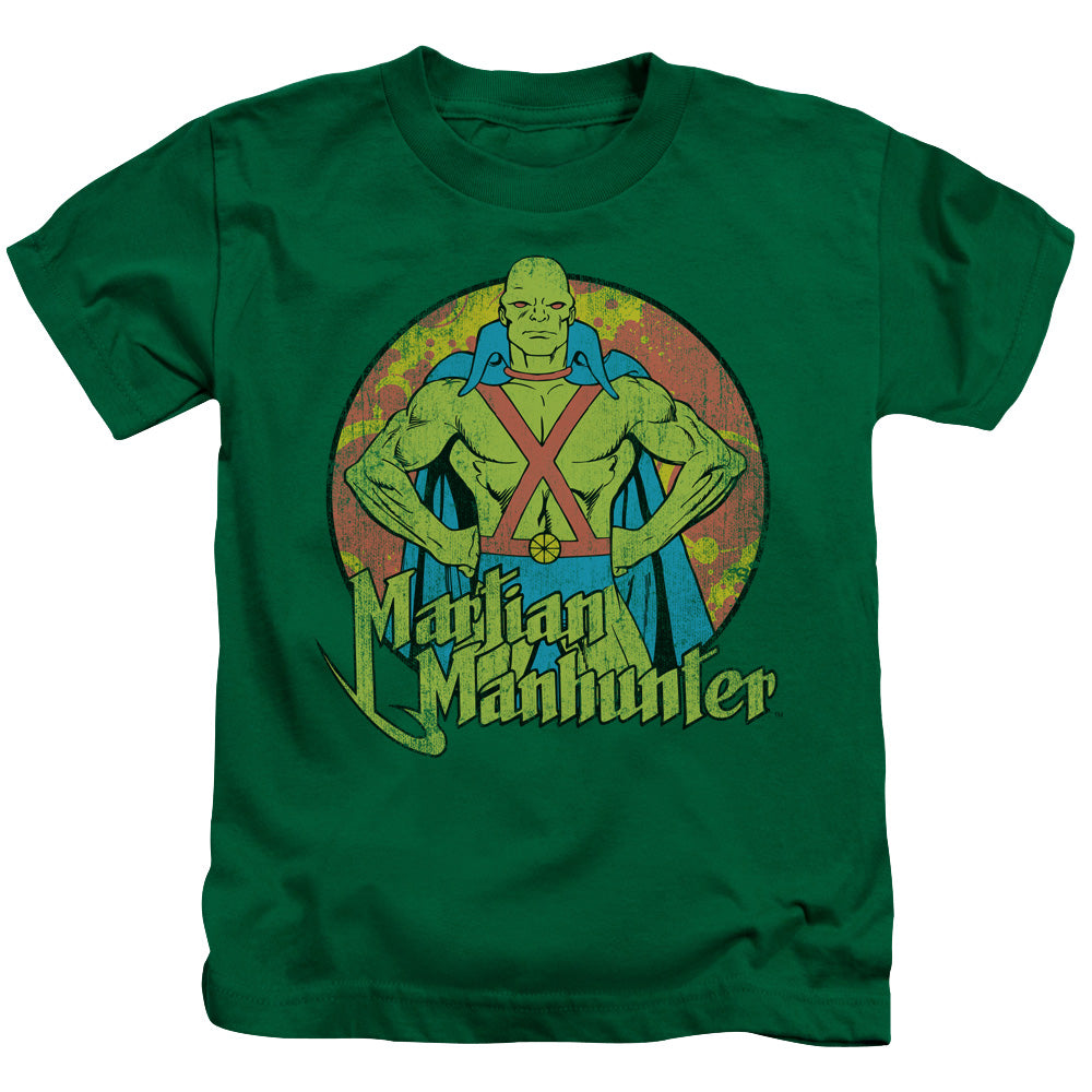 DC Comics Martian Manhunter Juvenile Kids Youth T Shirt Kelly Green 