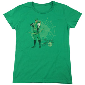 DC Comics Arrow Target Womens T Shirt Kelly Green