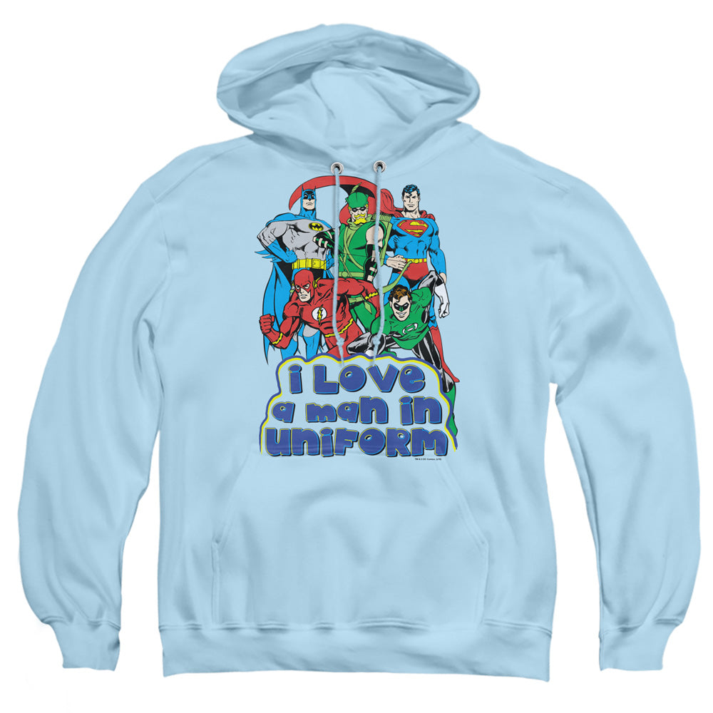 Dc I Love A Man In Uniform Mens Hoodie Light Blue Officially Licensed