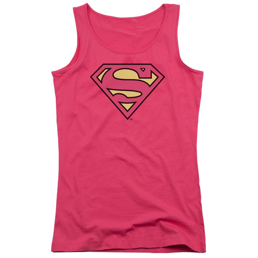 DC Comics Superman Classic Logo Womens Tank Top Shirt Hot Pink