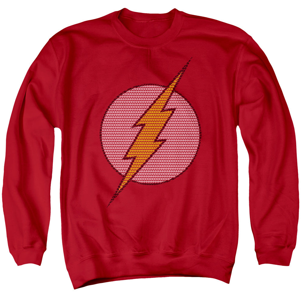 DC Comics Flash Flash Little Logos Mens Crewneck Sweatshirt Red