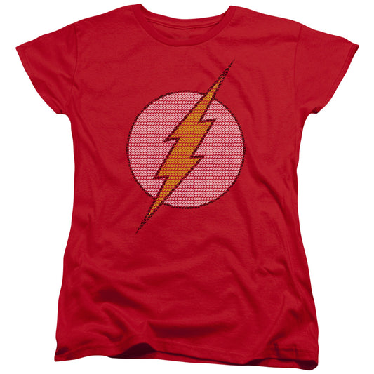 DC Comics Flash Flash Little Logos Womens T Shirt Red