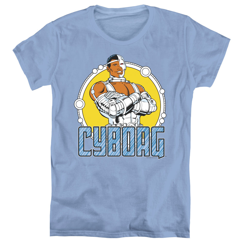 DC Comics Cyborg Womens T Shirt Carolina Blue