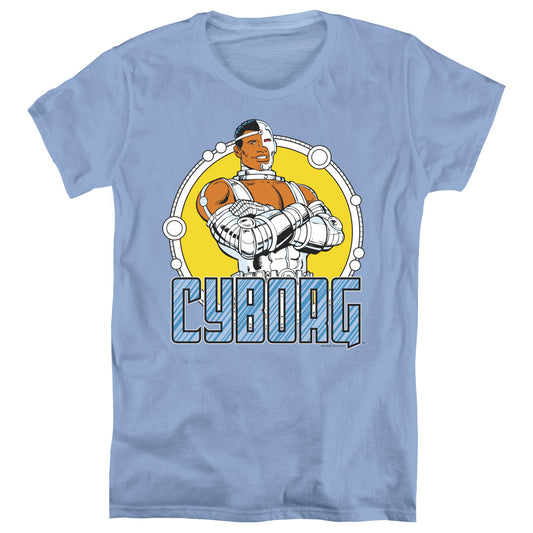 DC Comics Cyborg Womens T Shirt Carolina Blue