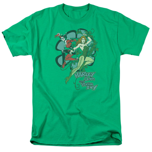 DC Comics Harley and Ivy Mens T Shirt Kelly Green