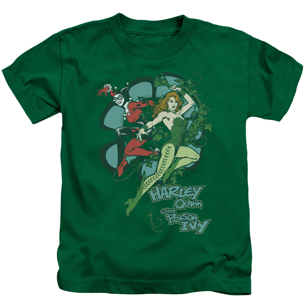 DC Comics Harley and Ivy Juvenile Kids Youth T Shirt Kelly Green 