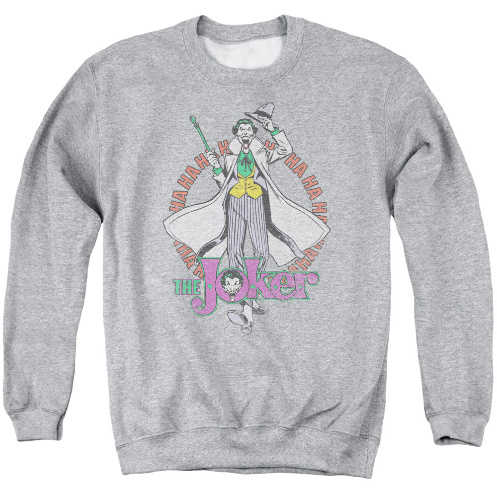 DC Comics Maniacal Mens Crewneck Sweatshirt Athletic Heather