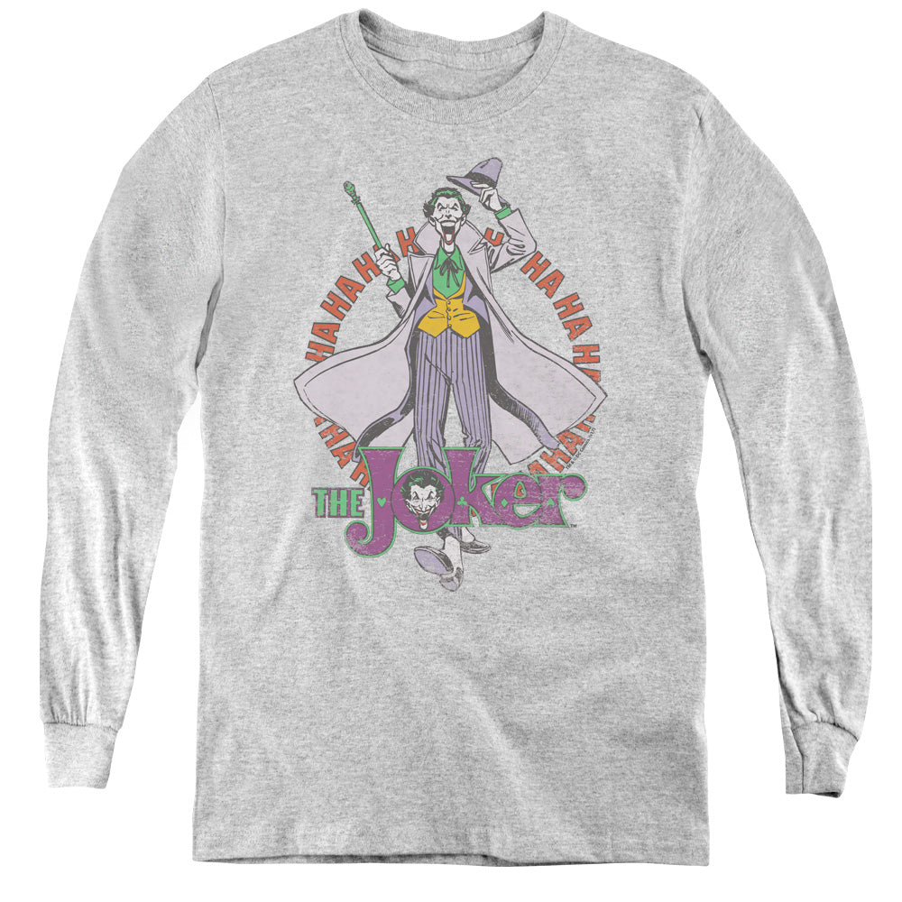 DC Comics Maniacal Long Sleeve Kids Youth T Shirt Athletic Heather
