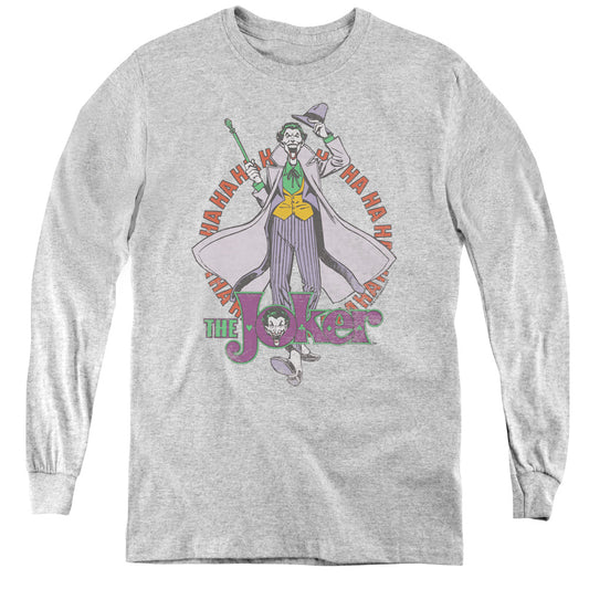DC Comics Maniacal Long Sleeve Kids Youth T Shirt Athletic Heather