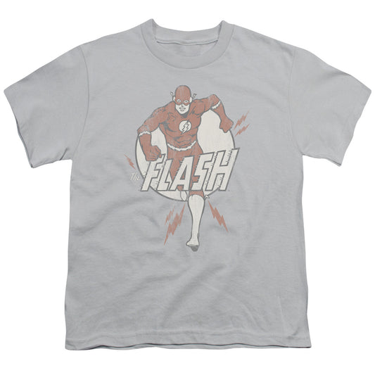 DC Comics Flash Lightning Fast Kids Youth T Shirt Silver