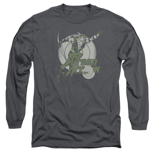 DC Comics Right on Target Mens Long Sleeve Shirt Charcoal