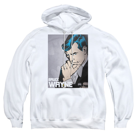 Dc Bruce Wayne Mens Hoodie White Officially Licensed