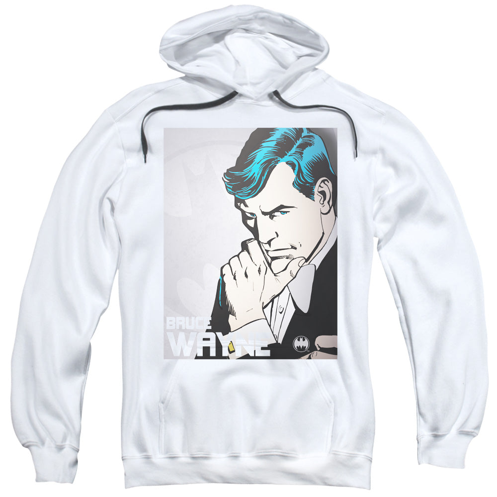 DC Comics Bruce Wayne Mens Hoodie White