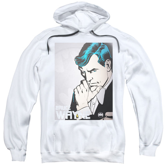 DC Comics Bruce Wayne Mens Hoodie White