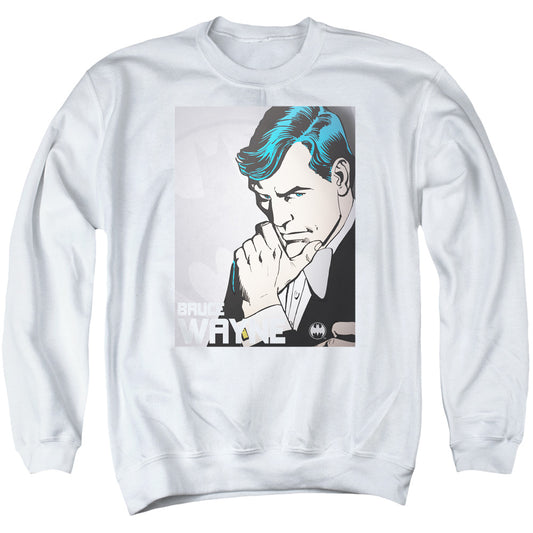 DC Comics Bruce Wayne Mens Crewneck Sweatshirt White
