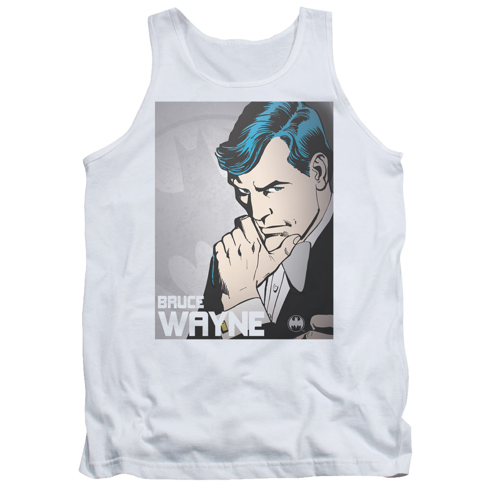 DC Comics Bruce Wayne Mens Tank Top Shirt White