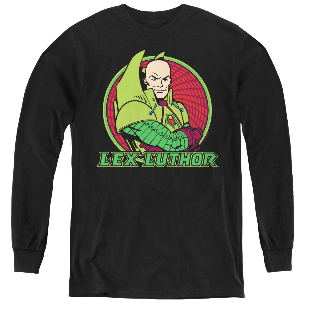 DC Comics Lex Luthor Long Sleeve Kids Youth T Shirt Black
