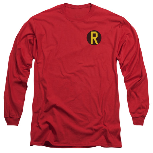 DC Comics Robin Logo Mens Long Sleeve Shirt Red