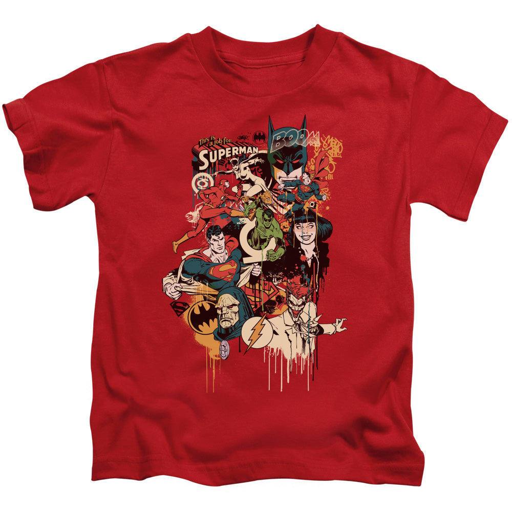 DC Comics Dripping Characters Juvenile Kids Youth T Shirt Red 