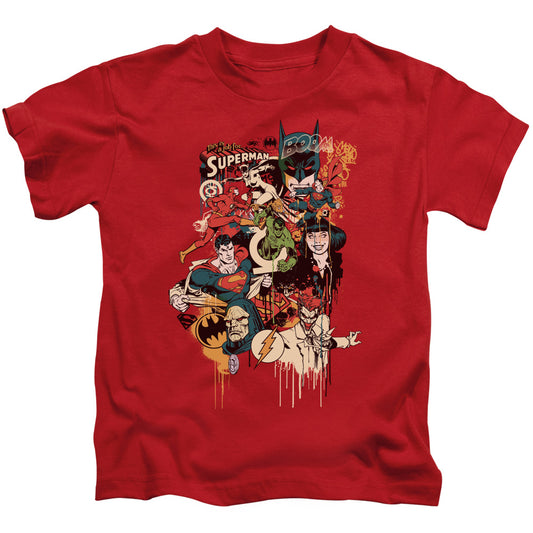 DC Comics Dripping Characters Juvenile Kids Youth T Shirt Red 