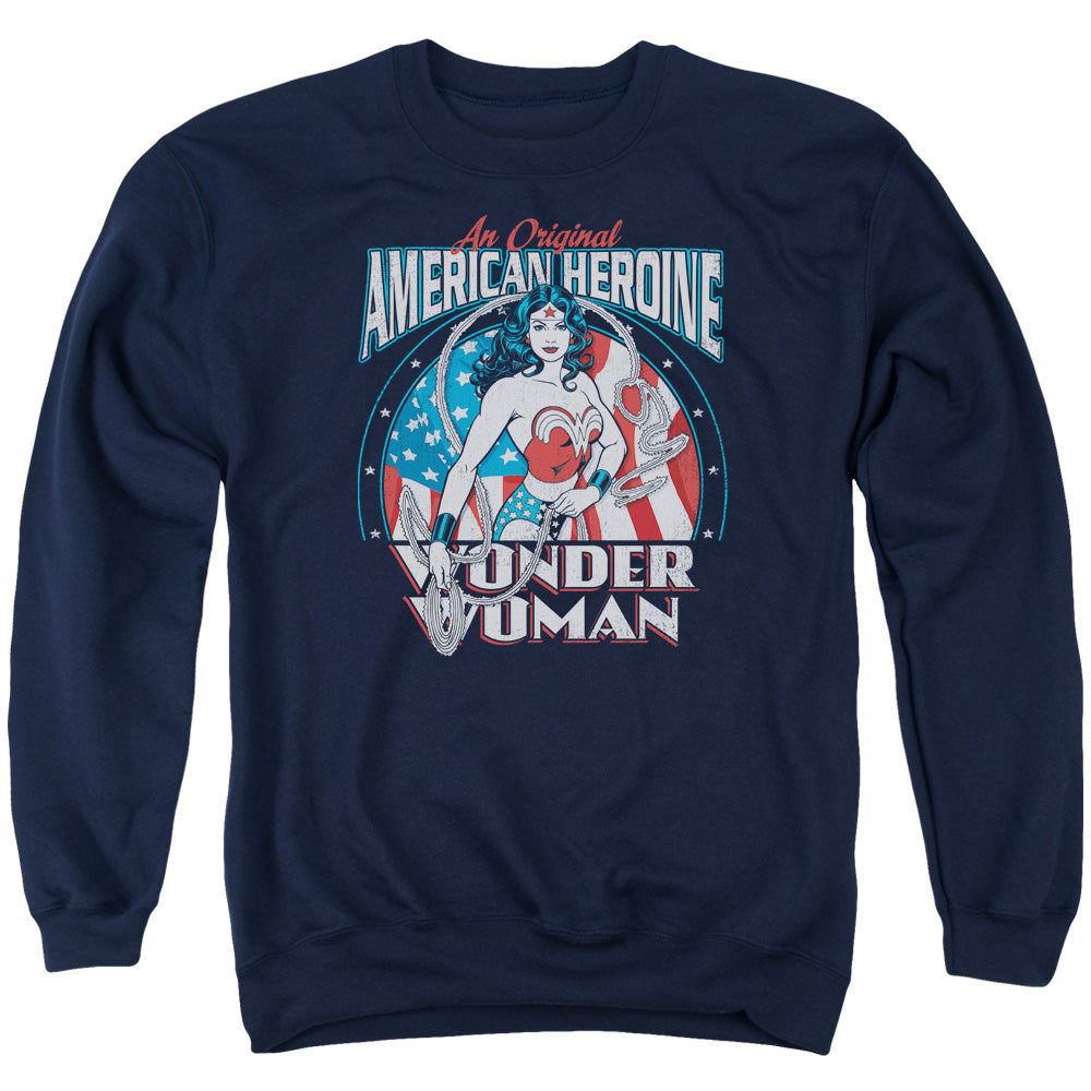 DC Comics American Heroine Mens Crewneck Sweatshirt Navy Blue