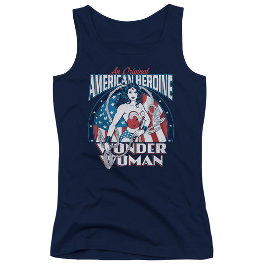 DC Comics American Heroine Womens Tank Top Shirt Navy Blue