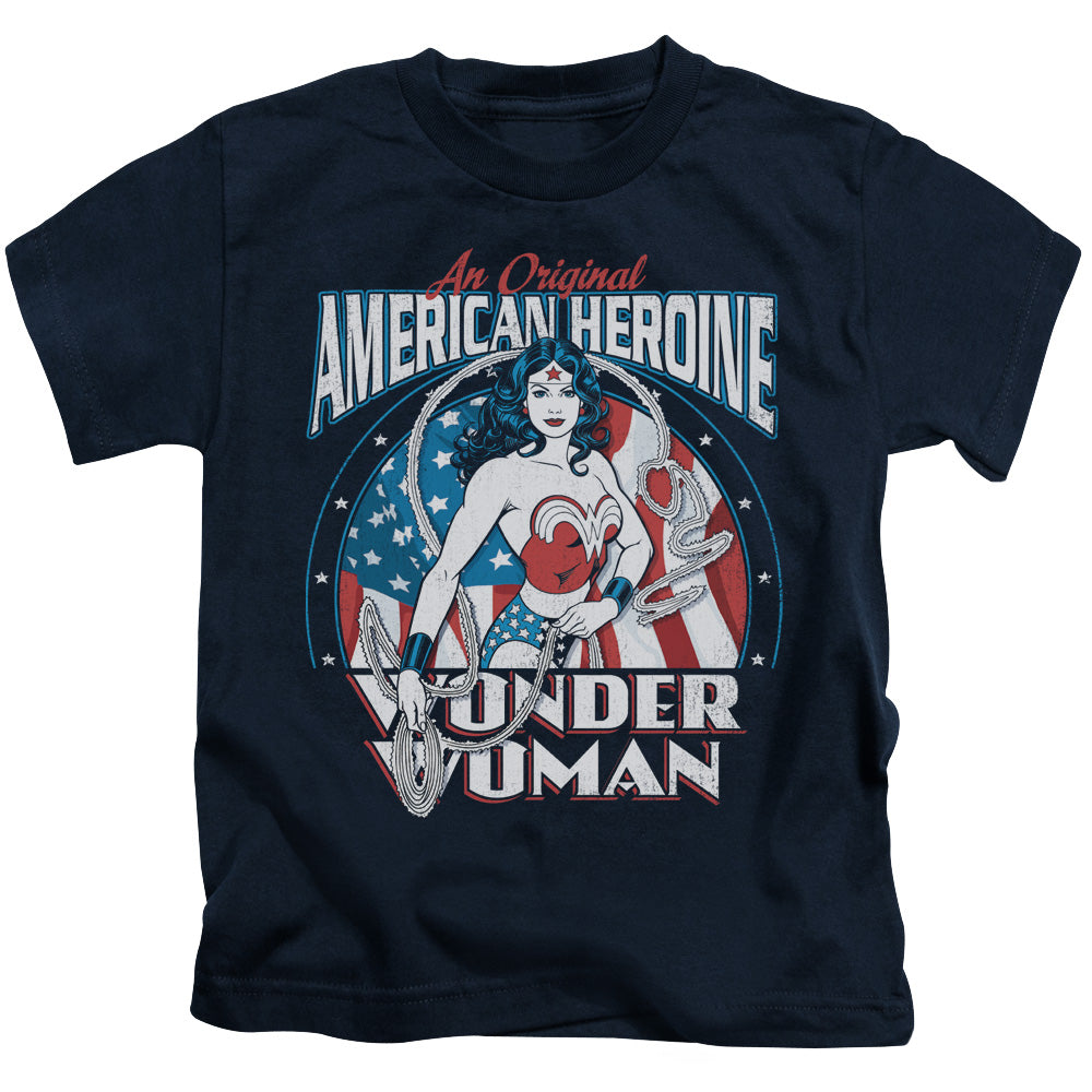 DC Comics American Heroine Juvenile Kids Youth T Shirt Navy Blue 