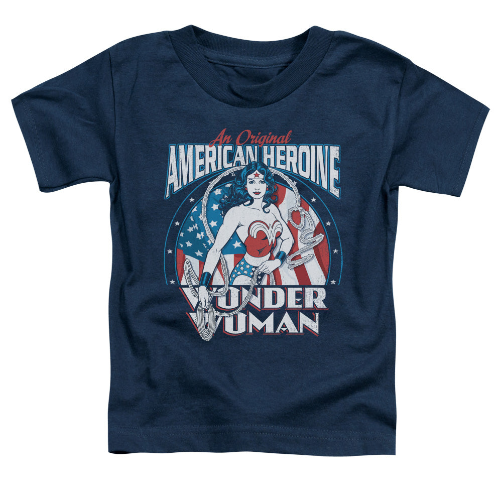 DC Comics American Heroine Toddler Kids Youth T Shirt Navy Blue