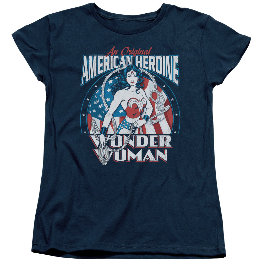 DC Comics American Heroine Womens T Shirt Navy Blue