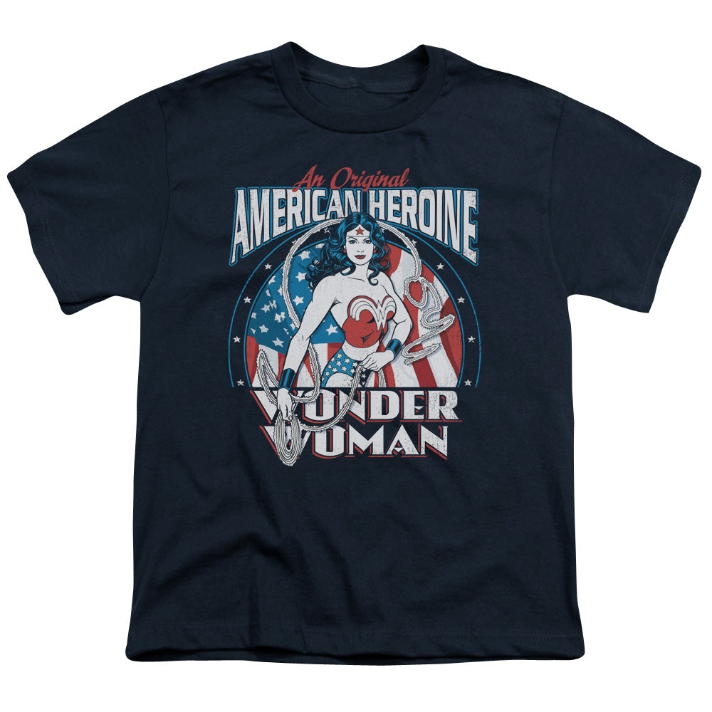 DC Comics American Heroine Kids Youth T Shirt Navy Blue