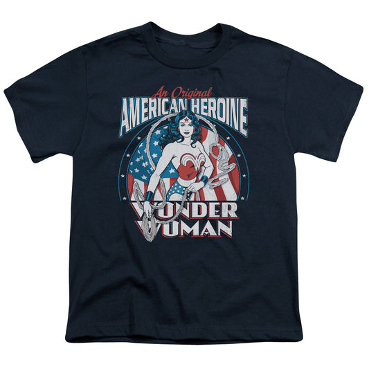 DC Comics American Heroine Kids Youth T Shirt Navy Blue