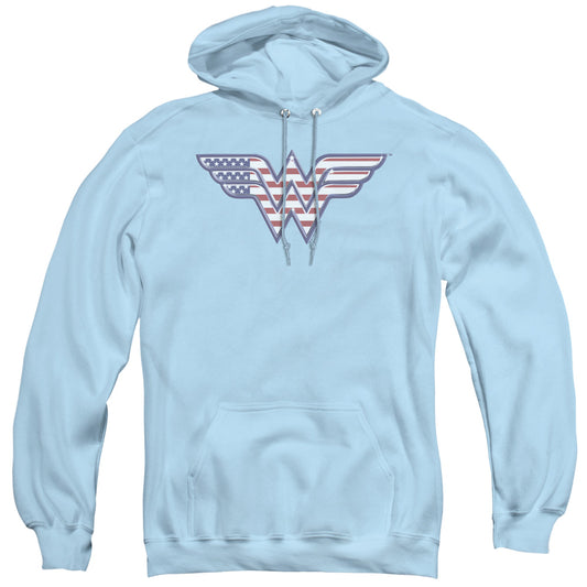 DC Comics Red,white & Blue Mens Hoodie Light Blue