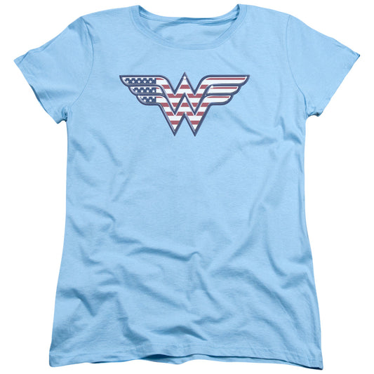 DC Comics Red,white & Blue Womens T Shirt Light Blue