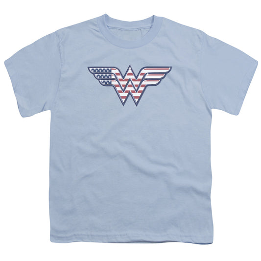 DC Comics Red,white & Blue Kids Youth T Shirt Light Blue
