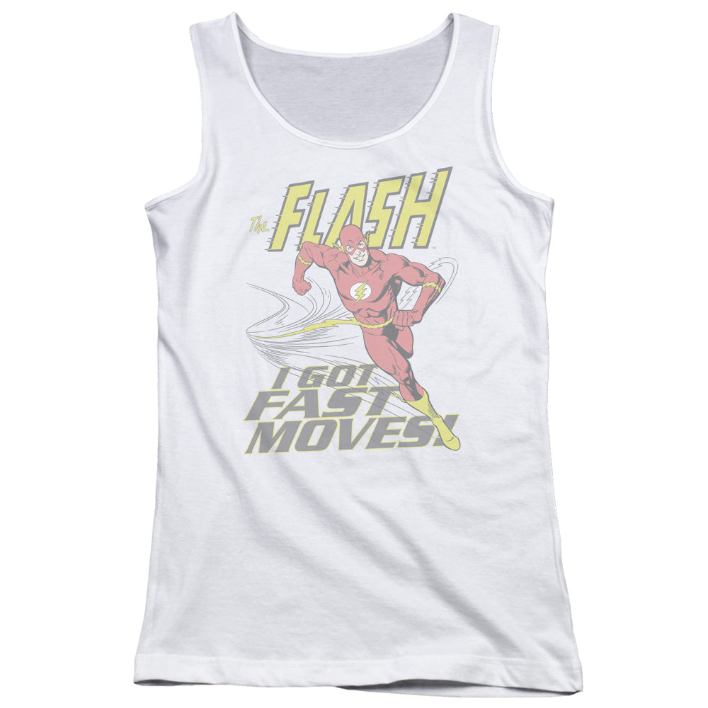 DC Comics Flash Fast Moves Womens Tank Top Shirt White