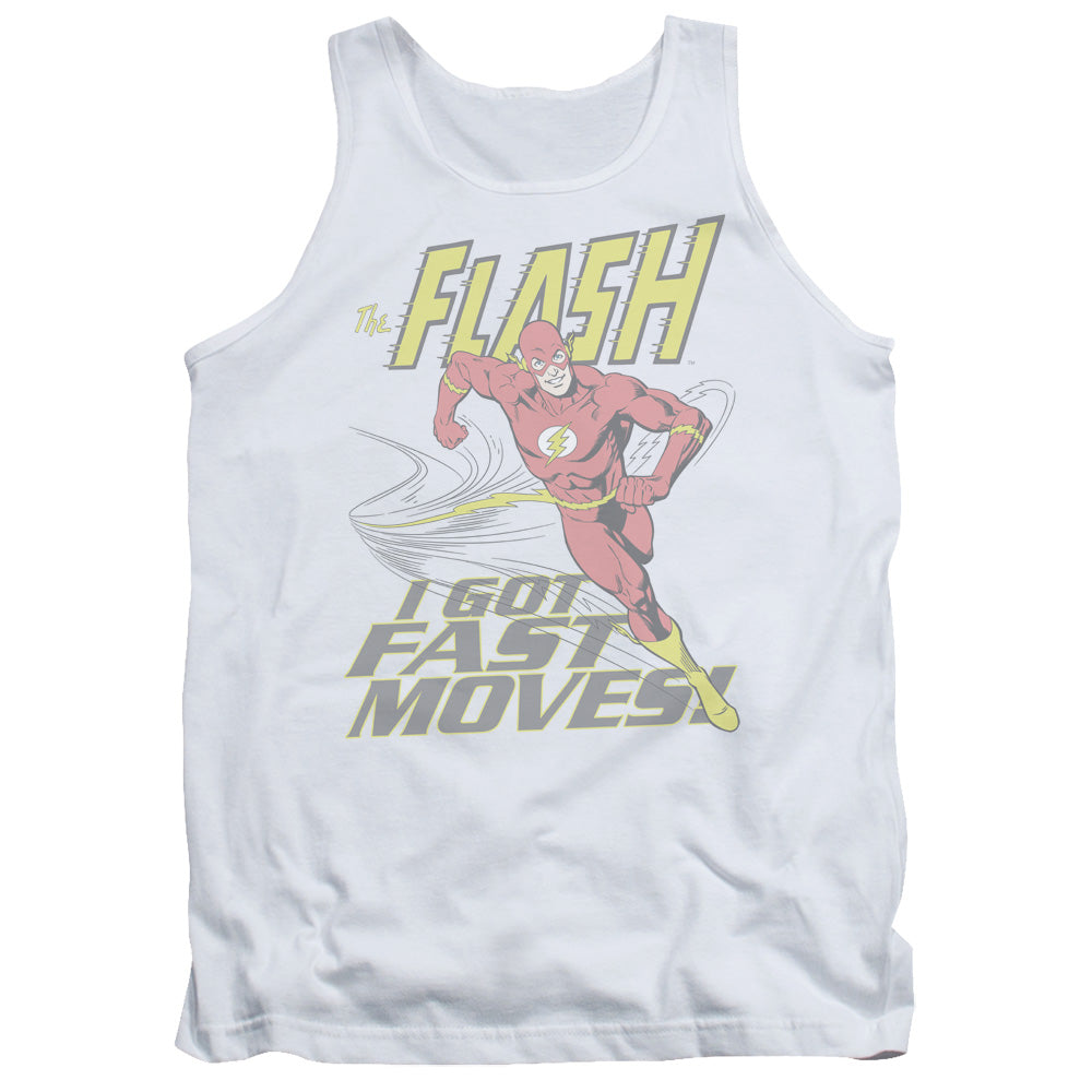 DC Comics Flash Fast Moves Mens Tank Top Shirt White