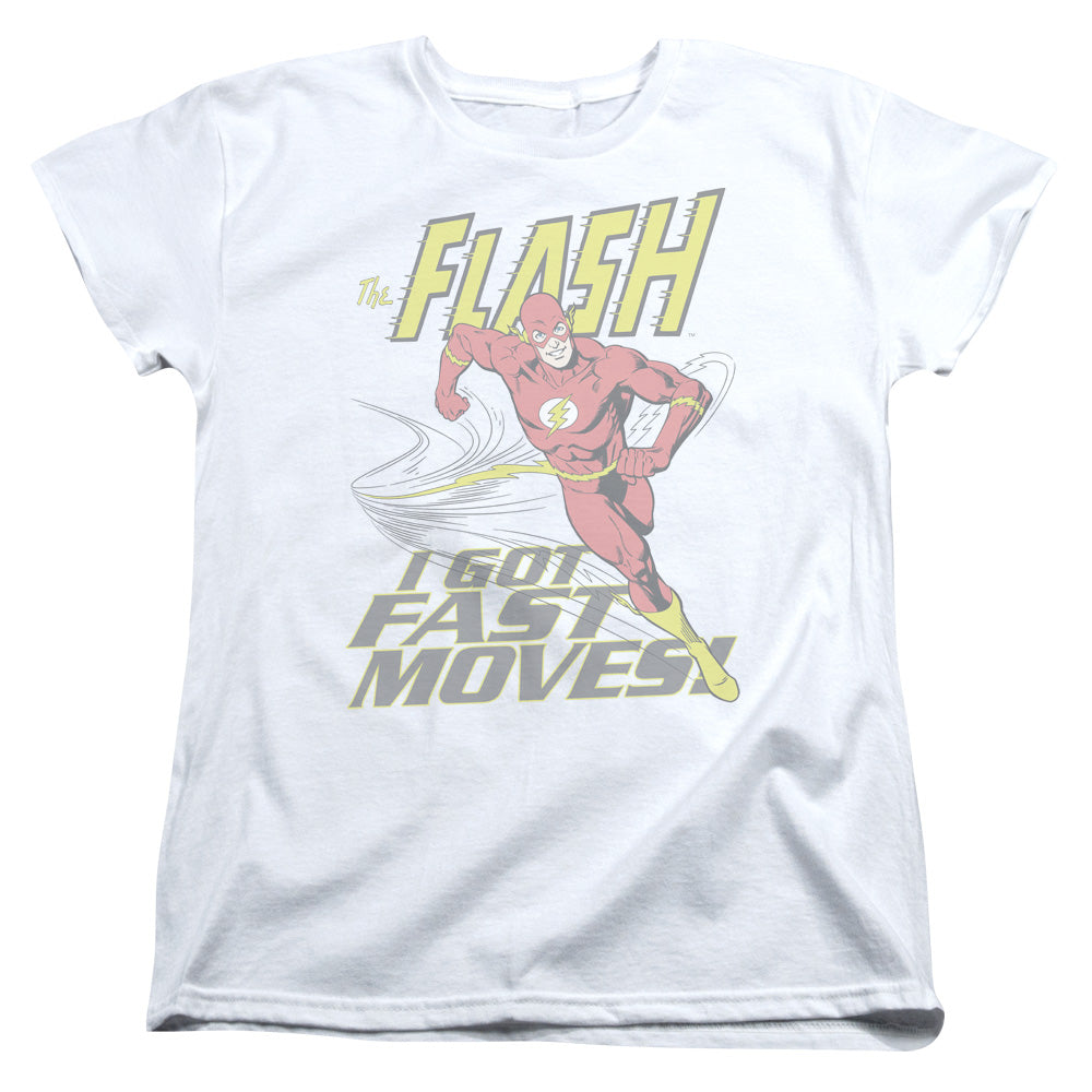 DC Comics Flash Fast Moves Womens T Shirt White