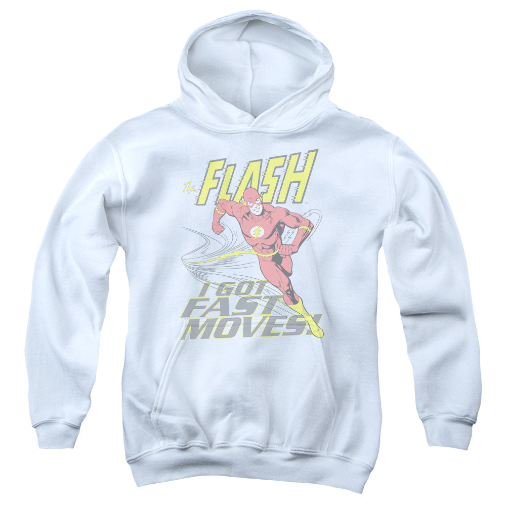 DC Comics Flash Fast Moves Kids Youth Hoodie White
