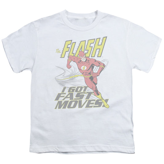 DC Comics Flash Fast Moves Kids Youth T Shirt White