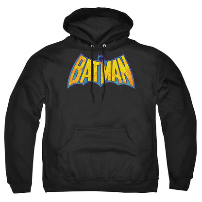 Dco Batman Neon Distress Logo Mens Hoodie Black Officially Licensed