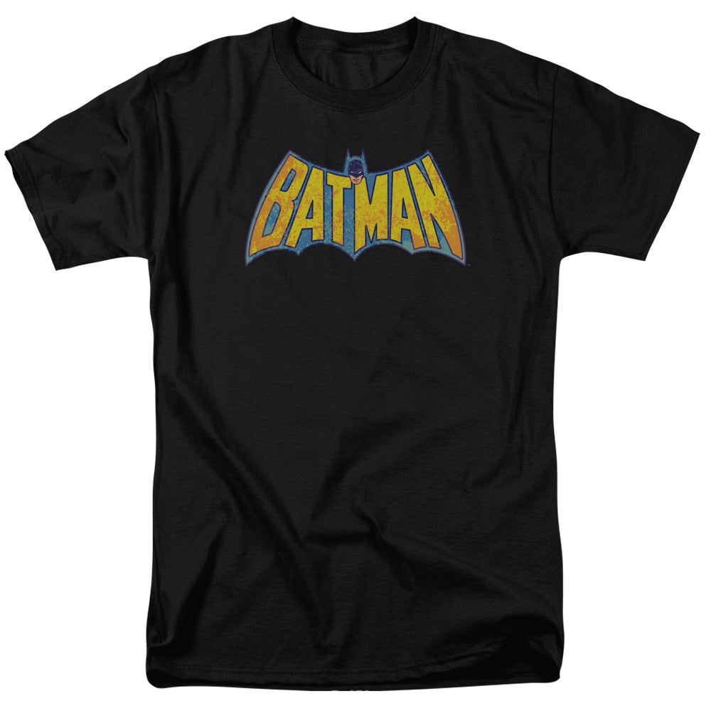 DC Comics Batman Neon Distress Logo Mens T Shirt Black