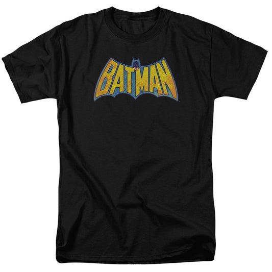 DC Comics Batman Neon Distress Logo Mens T Shirt Black