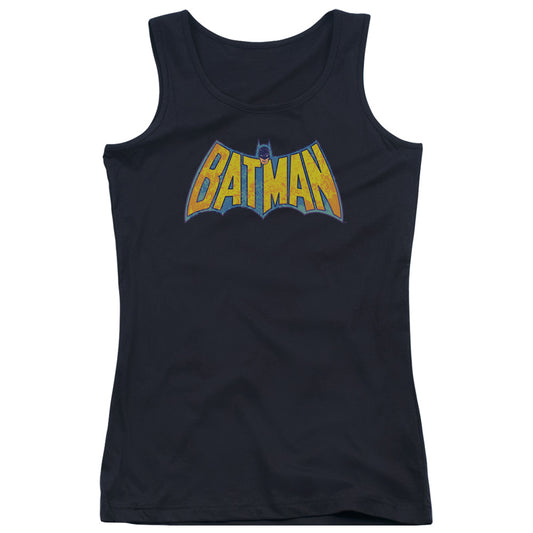 DC Comics Batman Neon Distress Logo Womens Tank Top Shirt Black