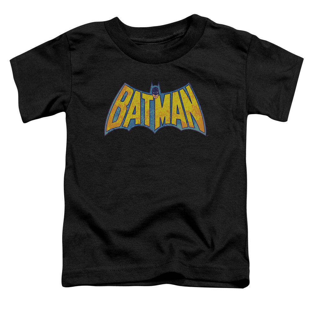 DC Comics Batman Neon Distress Logo Toddler Kids Youth T Shirt Black