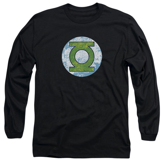 DC Comics Gl Neon Distress Logo Mens Long Sleeve Shirt Black