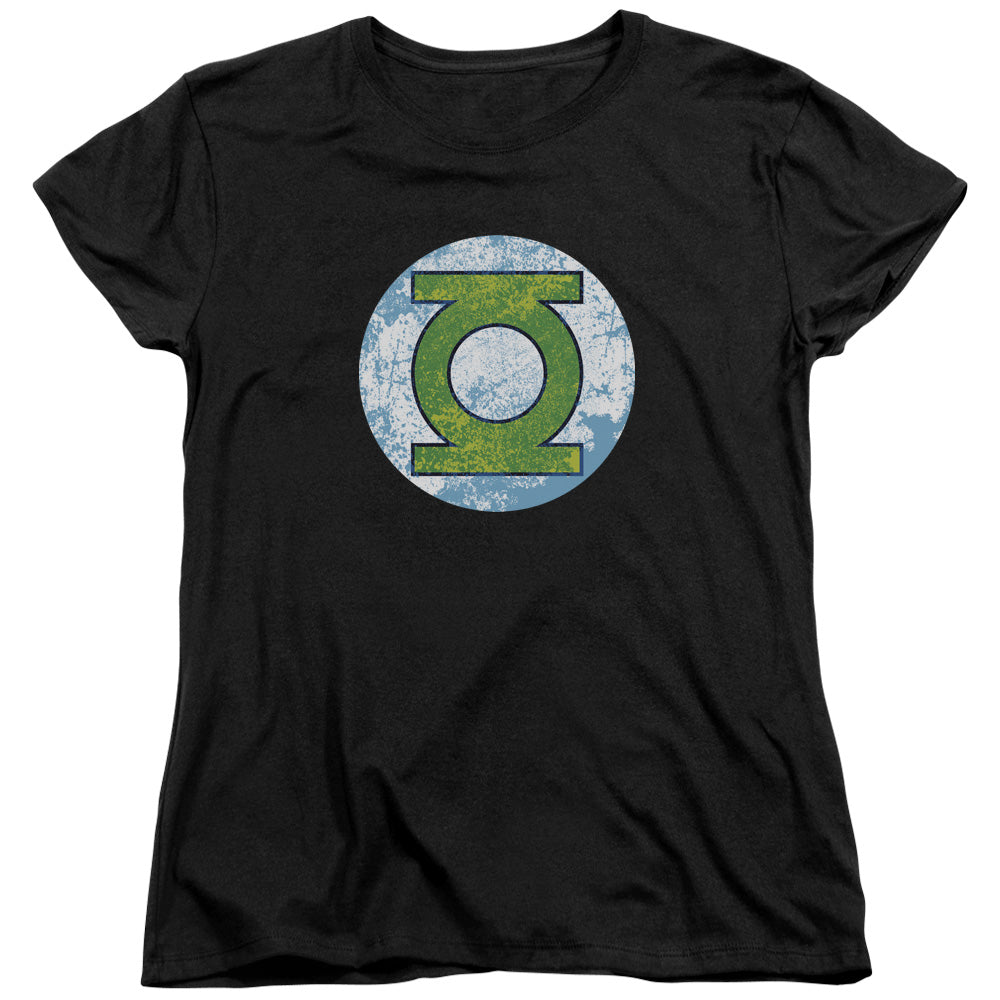 DC Comics Gl Neon Distress Logo Womens T Shirt Black