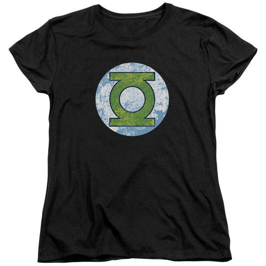 DC Comics Gl Neon Distress Logo Womens T Shirt Black