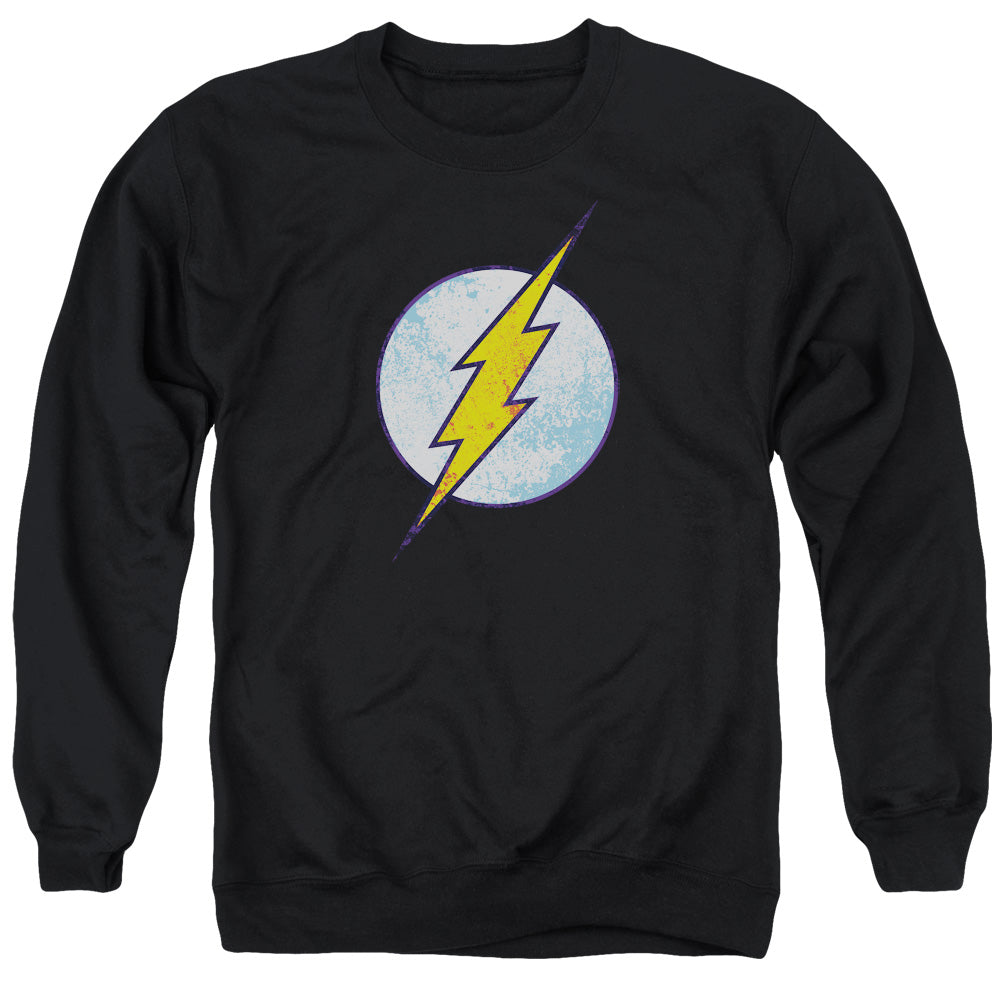 DC Comics Flash Flash Neon Distress Logo Mens Crewneck Sweatshirt Black