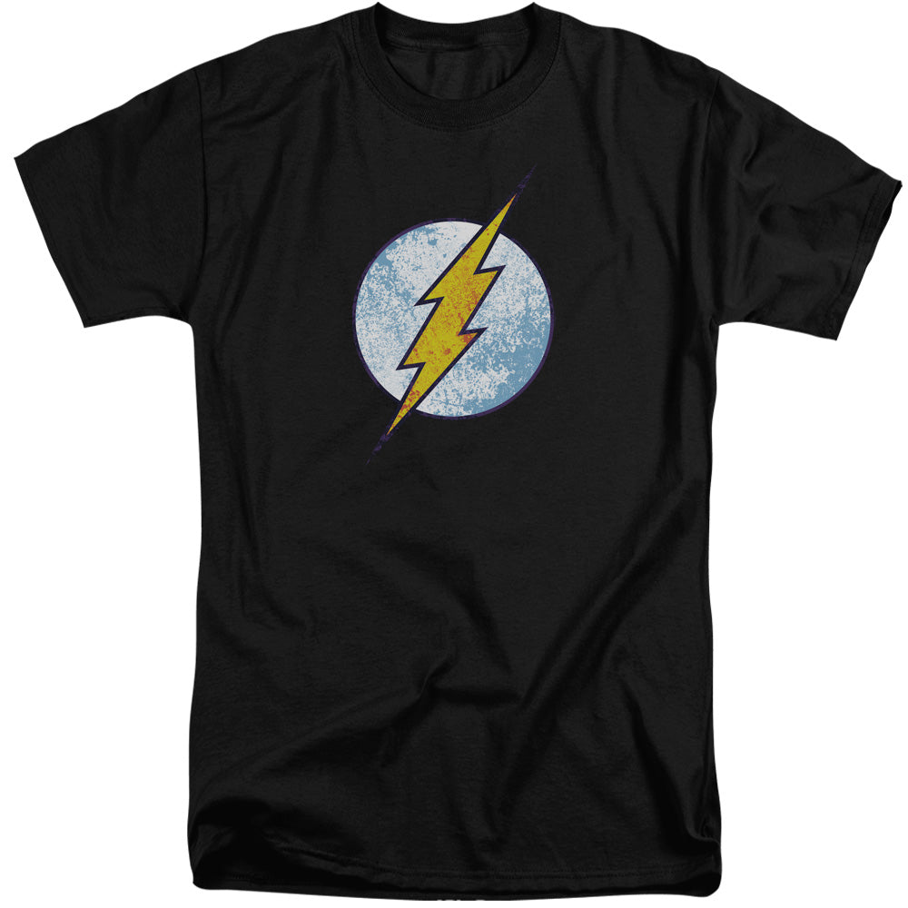 Dc Flash Flash Neon Distress Logo Mens Tall T Shirt Black